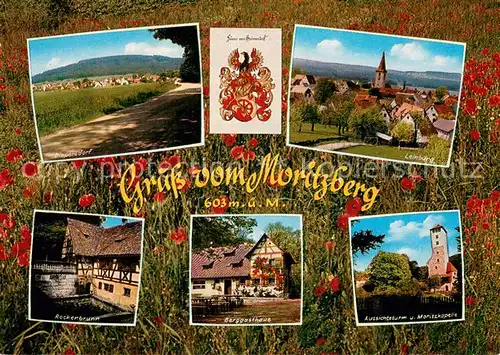 AK / Ansichtskarte Moritzberg_Pegnitz Diepersdorf Leinburg Rockenbrunnen Berggasthaus Aussichtsturm und Moritzkapelle Moritzberg Pegnitz