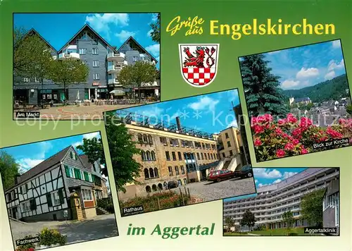 AK / Ansichtskarte Engelskirchen Am Markt Fachwerk Rathaus Kirche Aggertalklinik Engelskirchen