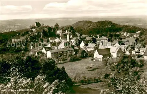 AK / Ansichtskarte Hartenstein_Mittelfranken Panorama mit Blick zur Burg Hartenstein_Mittelfranken