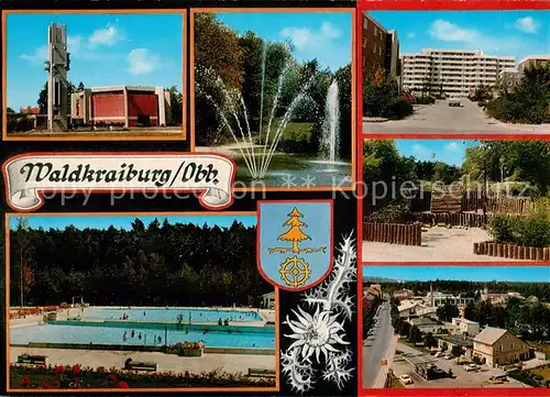 Waldkraiburg Wohnsiedlung Kirche Parkanlagen Freibad Waldkraiburg