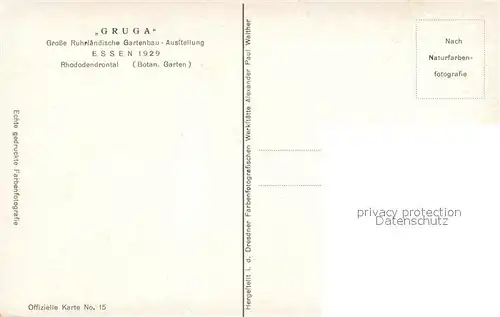 AK / Ansichtskarte Besonderheiten Ruhrl?ndische Gartenbau Austtellung Essen 1929 Besonderheiten