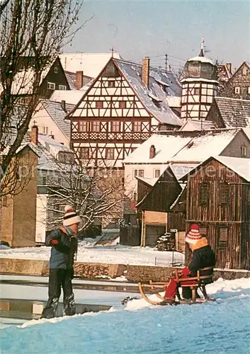 AK / Ansichtskarte Marktzeuln Winteridyll Fachwerkhaus Marktzeuln