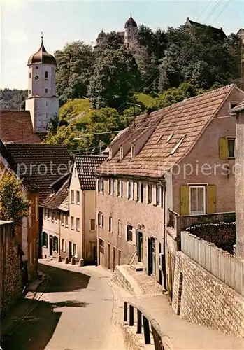 AK / Ansichtskarte Harburg_Schwaben Ortsmotiv mit Kirche Burg Harburg Harburg Schwaben