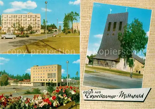 AK / Ansichtskarte Mittwald_Espelkamp Breslauer Strasse Thomaskirche Rathaus Mittwald Espelkamp