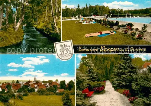 Bergen_Dumme Partie am Wasser Freibad Parkanlagen Ortsansicht mit Kirche Bergen Dumme