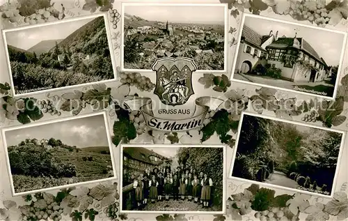 St_Martin_Pfalz Wappenschmiede Weinstrasse Panorama Trachtengruppe Briefmarkenecke Lourdesgrotte St_Martin_Pfalz