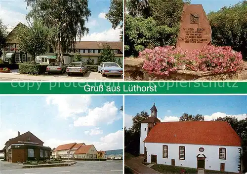 Luethorst Gasthaus Wilhelm Busch Gedenkstein Hotel Restaurant Haupt Kirche Luethorst