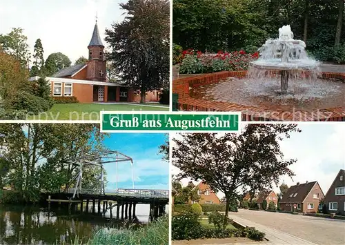 Augustfehn Kirche Brunnen Ziehbruecke Ortsansicht Augustfehn