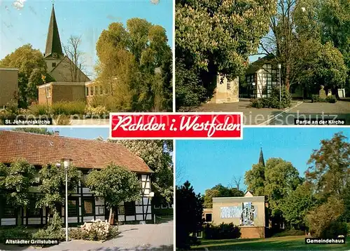 Rahden_Westfalen St Johanniskirche Partie an der Kirche Altstaedter Grillstuben Gemeindehaus Rahden_Westfalen