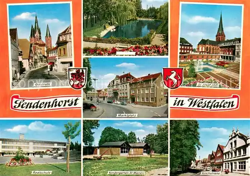 Sendenhorst Oststrasse Park Marktplatz St Josef Stift Realschule Kindergarten St Marien Kirchstrasse Sendenhorst