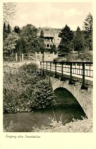 Weilmuenster Eingang zum Sanatorium Bruecke Weilmuenster