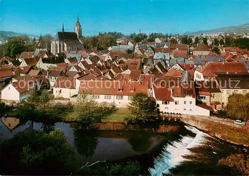 Meisenheim_Glan Stadtpanorama mit Blick zur Kirche Wehr Meisenheim_Glan