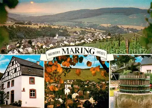 Maring Panorama Weinort an der Mosel Altstadt Brunnen Maring