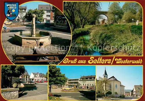 Selters_Westerwald Marktplatz Brunnen Motive Innenstadt Partie am Bach Selters_Westerwald