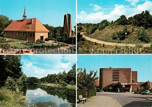 St_Michaelisdonn Kirche Sparkasse Landschaft Partie am Wasser St_Michaelisdonn