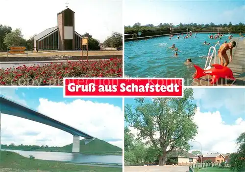 Schafstedt Kirche Freibad Ortsmotiv Bruecke Schafstedt