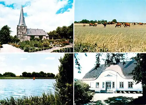 Soerup Kirche Viehweide Wohnhaus Partie am Wasser Soerup