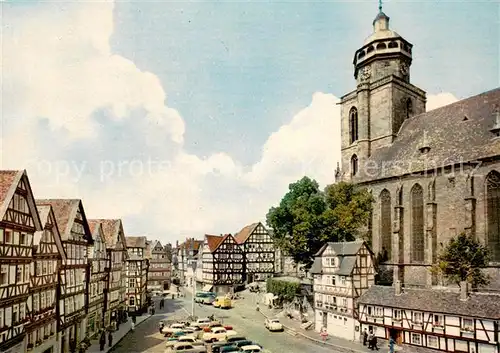 Homberg_Efze Marktplatz Fachwerkhaeuser Altstadt Kirche Homberg Efze