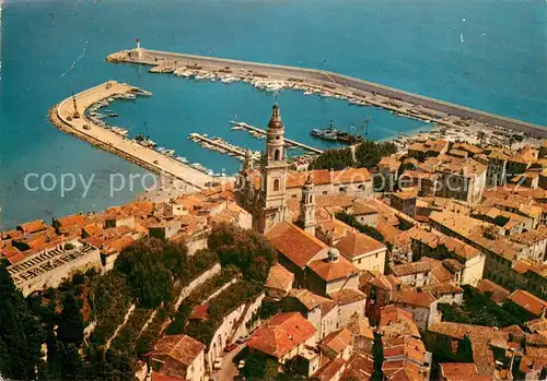 Menton_Alpes_Maritimes Vue generale sur le Vieux Menton et le port Menton_Alpes_Maritimes