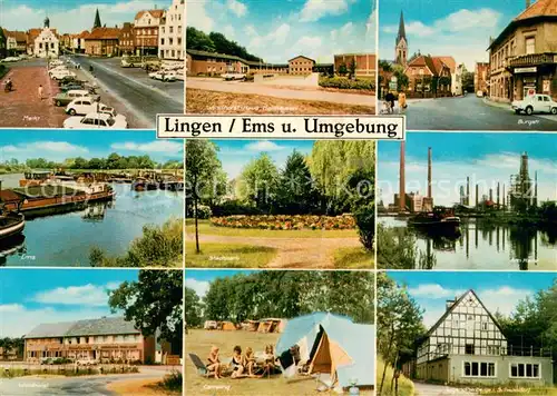 Lingen_Ems Markt Windhorsthaus Burgstrasse Emspartie Stadtpark Am Kanal Waldhotel Camping Jugendherberge Lingen_Ems