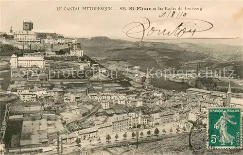 Saint Flour_Cantal Vue generale et les Ecoles du Faubourg Saint Flour Cantal