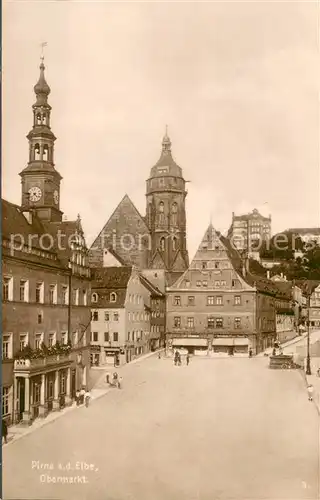 AK / Ansichtskarte Pirna_Elbe Obermarkt 