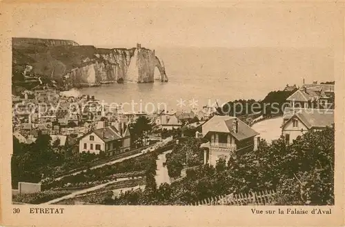 AK / Ansichtskarte Etretat Vue sur la Falaise d Aval Etretat