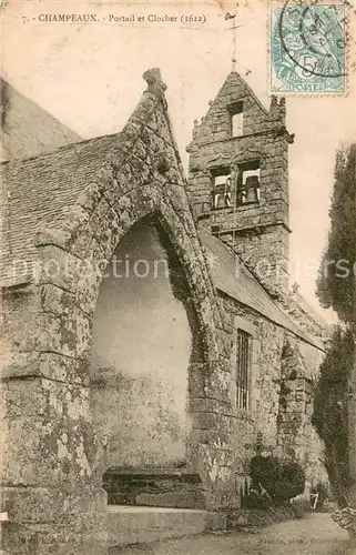 AK / Ansichtskarte Champeaux_Seine et Marne Portail et Clocher Champeaux Seine et Marne