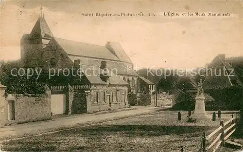 AK / Ansichtskarte Saint Riquier es Plains Eglise et les deux monuments Saint Riquier es Plains