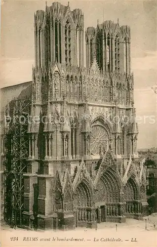 AK / Ansichtskarte Reims_Champagne_Ardenne La cathedrale avant le bombardement Grande Guerre 1. Weltkrieg Reims_Champagne_Ardenne