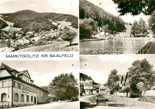 AK / Ansichtskarte Marktgoelitz Panorama Schwimmbad Gasthaus Teilansicht Marktgoelitz