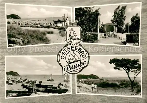 AK / Ansichtskarte Baabe_Ostseebad_Ruegen Strand Konzertplatz Baabe_Ostseebad_Ruegen