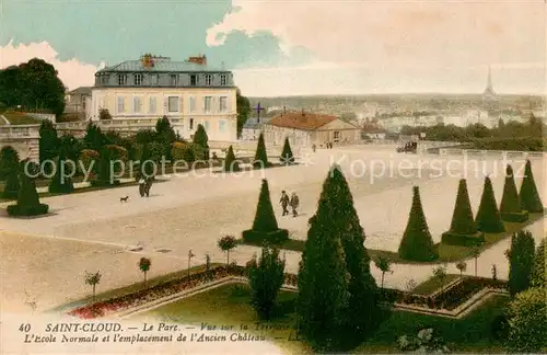 AK / Ansichtskarte Saint Cloud_Paris Le Parc Vue sur la Terrasse LEcole Normale et lemplacement de lAncien Chateau 