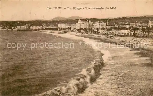 AK / Ansichtskarte Nice_Alpes_Maritimes La Plage Promenade du Midi Nice_Alpes_Maritimes