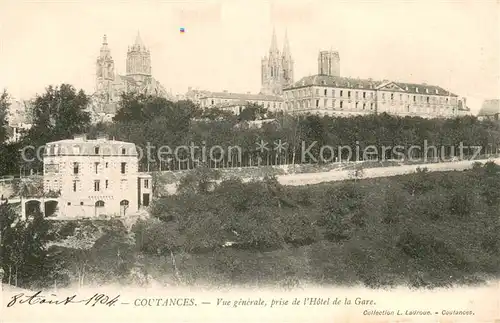 AK / Ansichtskarte Coutances Vue generale prise de lHotel de la Gare Coutances