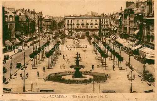 AK / Ansichtskarte Bordeaux Allees de Tourny Fontaine Monument Bordeaux