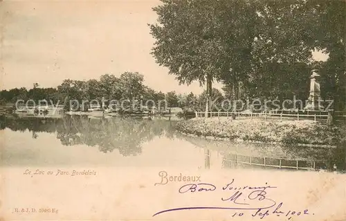 AK / Ansichtskarte Bordeaux Lac au Parc Bordelais Bordeaux