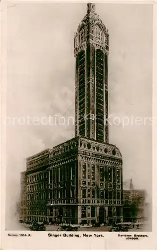 AK / Ansichtskarte New_York_City Singer Building New_York_City