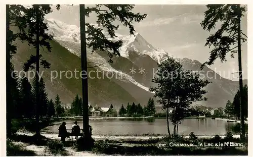 AK / Ansichtskarte Chamonix Le lac et le Mont Blanc Alpes Chamonix