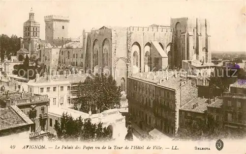 Avignon_Vaucluse Le Palais des Papes vu de la Tour de lHotel de Ville Avignon Vaucluse