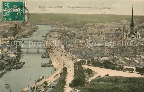 AK / Ansichtskarte Rouen Vue generale prise cote Sainte Catherine Rouen