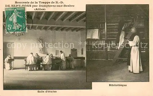 AK / Ansichtskarte Dompierre sur Besbre Souvenir de la Trappe de ND Salle detudes Bibliotheque Dompierre sur Besbre