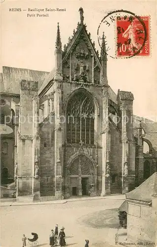 AK / Ansichtskarte Reims_51 Basilique Saint Remi petit portail 