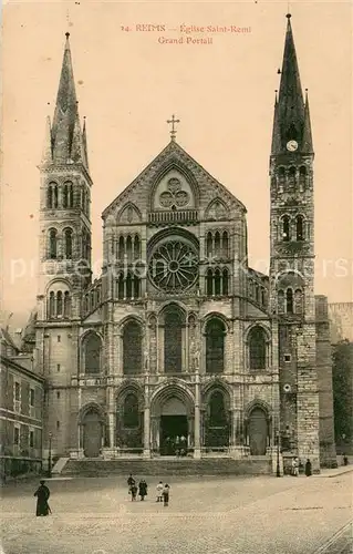 AK / Ansichtskarte Reims_51 Basilique Saint Remi grand portail 