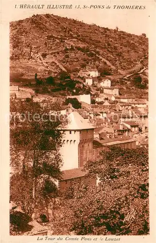 AK / Ansichtskarte Saint Pons de Thomieres La Tour du Comte Pons et le Lauzet Saint Pons de Thomieres