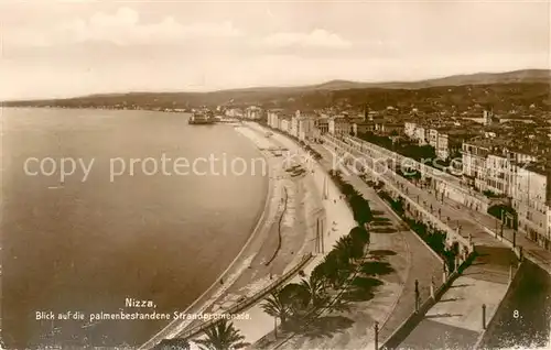 AK / Ansichtskarte Nizza Blick auf palmenbestandene Strandpromenade Serie Frankreich 2 Pyrenaeen Riviera Trinks Bildkarte Reihe 352 Bild 8 Nizza