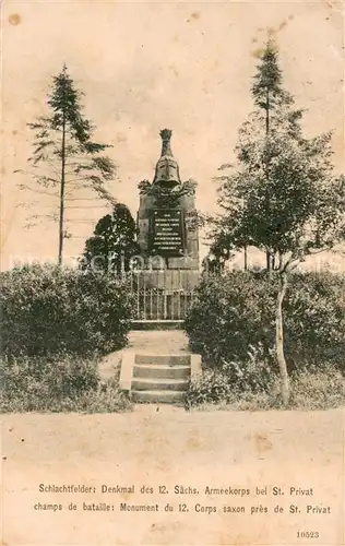 AK / Ansichtskarte Saint Privat la Montagne Schlachtfelder Denkmal des 12. Saechs. Armeekorps Kriegerdenkmal Saint Privat la Montagne