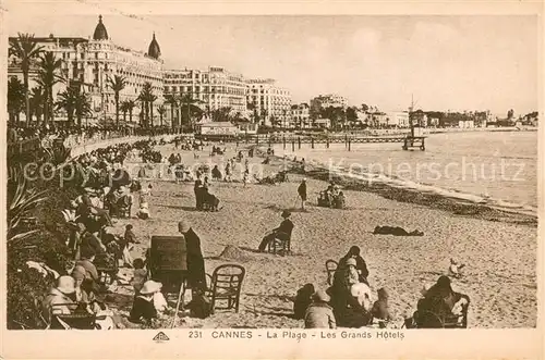 AK / Ansichtskarte Cannes_06 La plage et les grands hotels 