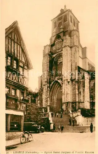 AK / Ansichtskarte Lisieux Eglise Saint Jacques et vieille maison Lisieux