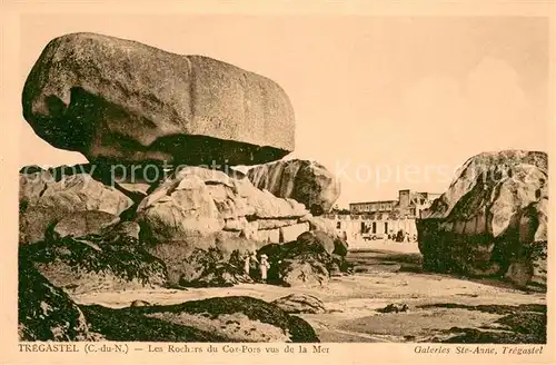 AK / Ansichtskarte Tregastel Les Rochers du Coz Pors vus de la mer Tregastel